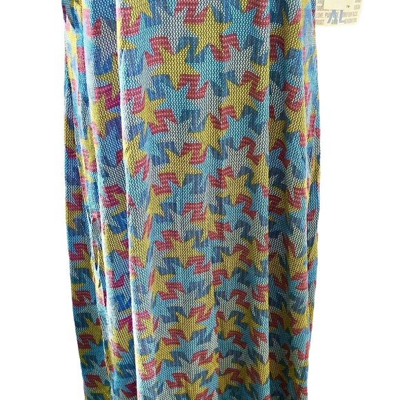 LuLaRoe Maria XL Americana NWT Patriotic Maxi Stars Red Yellow Blue NWT - Picture 3 of 9
